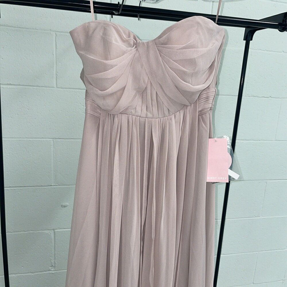 Birdy Grey Grace Taupe Chiffon Convertible Gown XS NWT - Picture 4 of 9